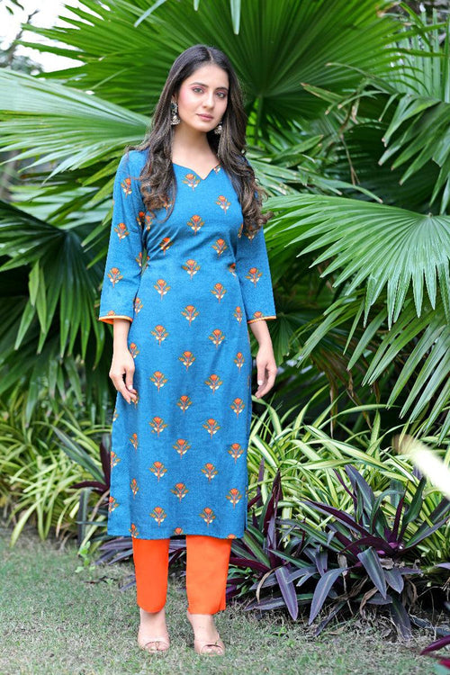 Ahika Women Crepe Fabric Trendy Printed A Line Kurta