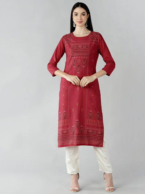 Ahika Women's Polyester Printed Kurta