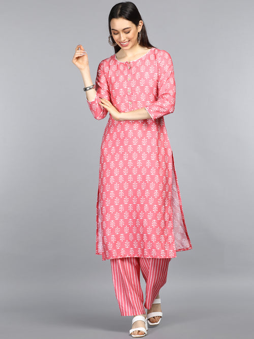 Ahika Polyester Printed Kurta Pant Set