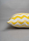 Ombre Chevron in Yellow Printed Cotton Cushion Cover - 18" x 18"