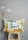 Types of Aircrafts Printed Cotton Cushion cover - 12 x 20"