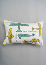 Types of Aircrafts Printed Cotton Cushion cover - 12 x 20"
