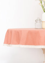 Rust Solid Cotton Round Table Cloth