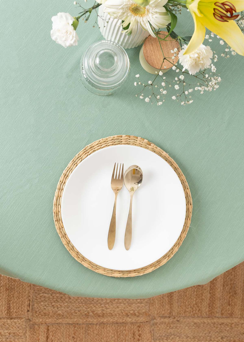 Sage Green Solid Cotton Round Table Cloth