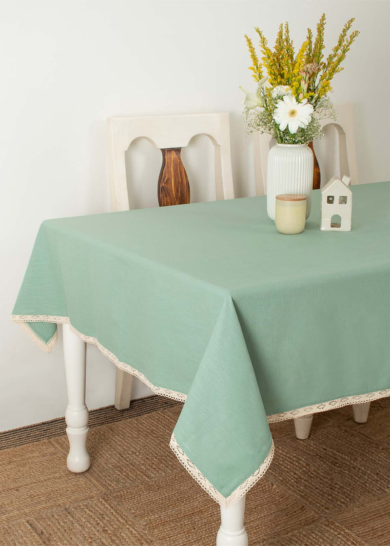 Sage Green Cotton Table Cloth - 4 Seater