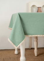 Sage Green Cotton Table Cloth - 8 Seater