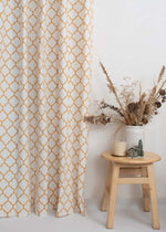 Trellis Mustard Cotton Curtain (Single Piece) - Window