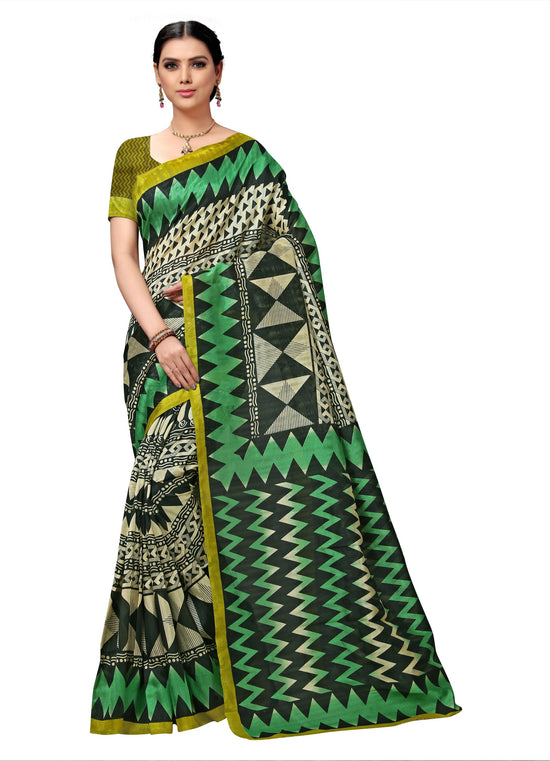 Multicolor Printed Tussar Silk Saree